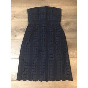 J. Crew Preppy Tube Dress in Blue Eyelet 100% Cotton 2